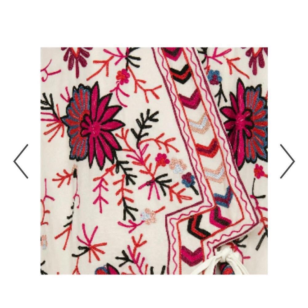 🌺 French Connection DOROTHY Kimono Jacket – Boho Embroidered Festival Coat – Bl - Picture 4 of 4